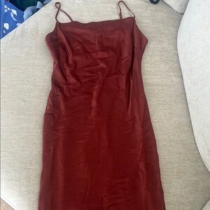 Express Rust Spaghetti Strap Slip Dress